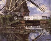 Piet Mondrian The Windmill at the edge of water china oil painting artist